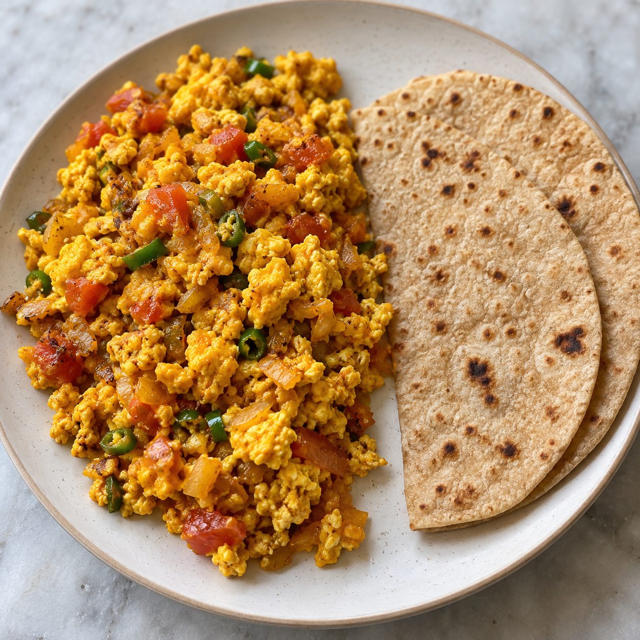 Egg Bhurji (3 Eggs) + Roti