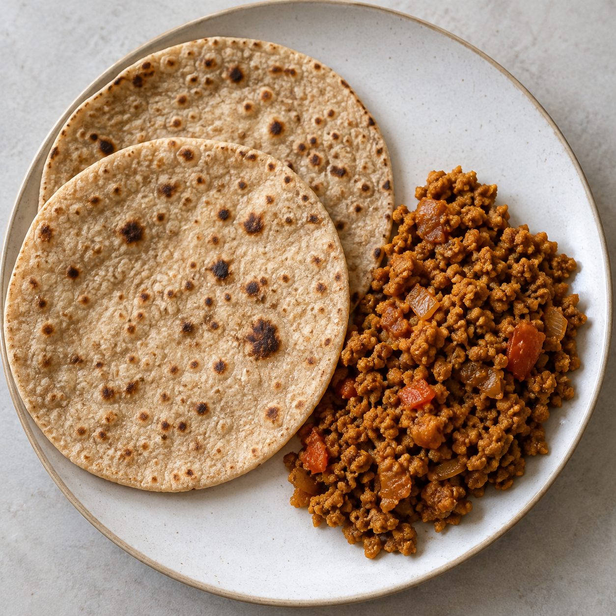 Soya Keema with 2 Roti