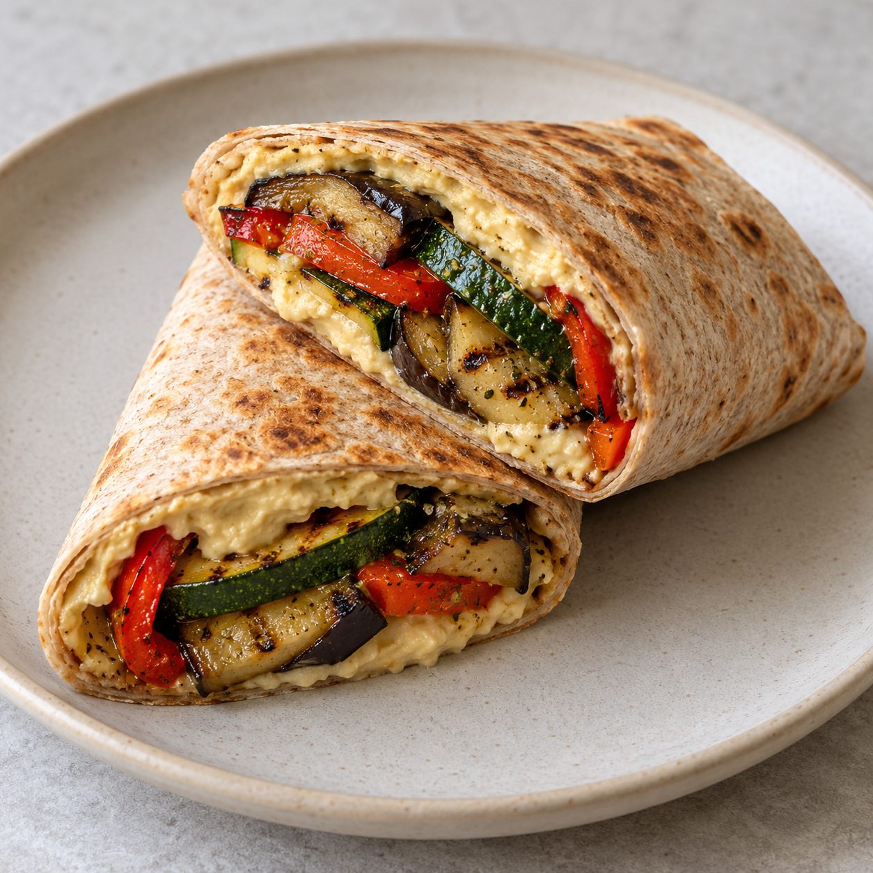 Grilled Veggie Wrap with Hummus