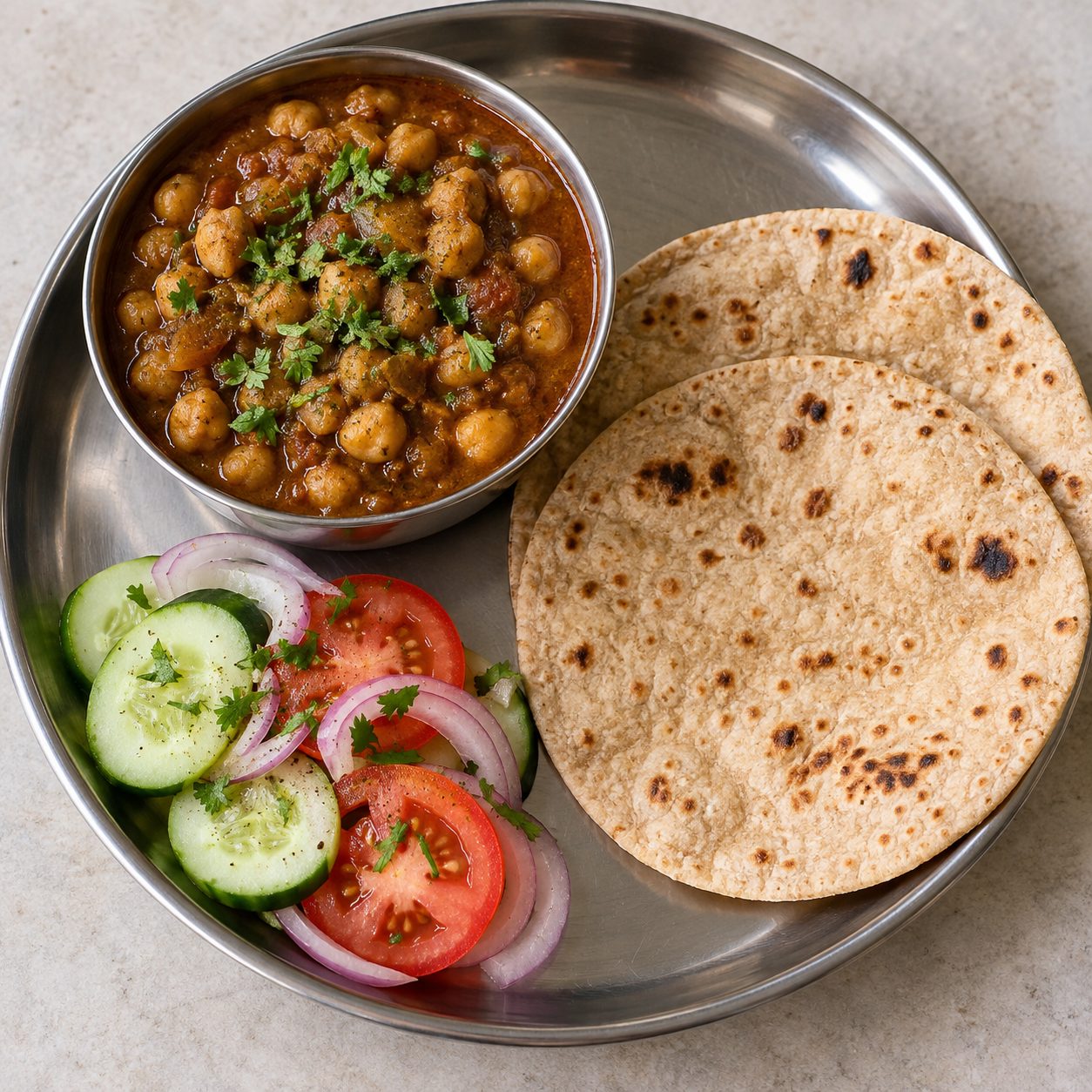 Chole with 2 Roti + Salad