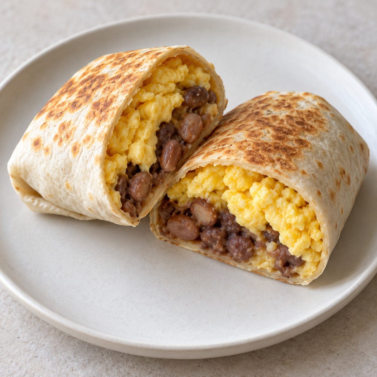 Breakfast Burrito with Eggs & Beans