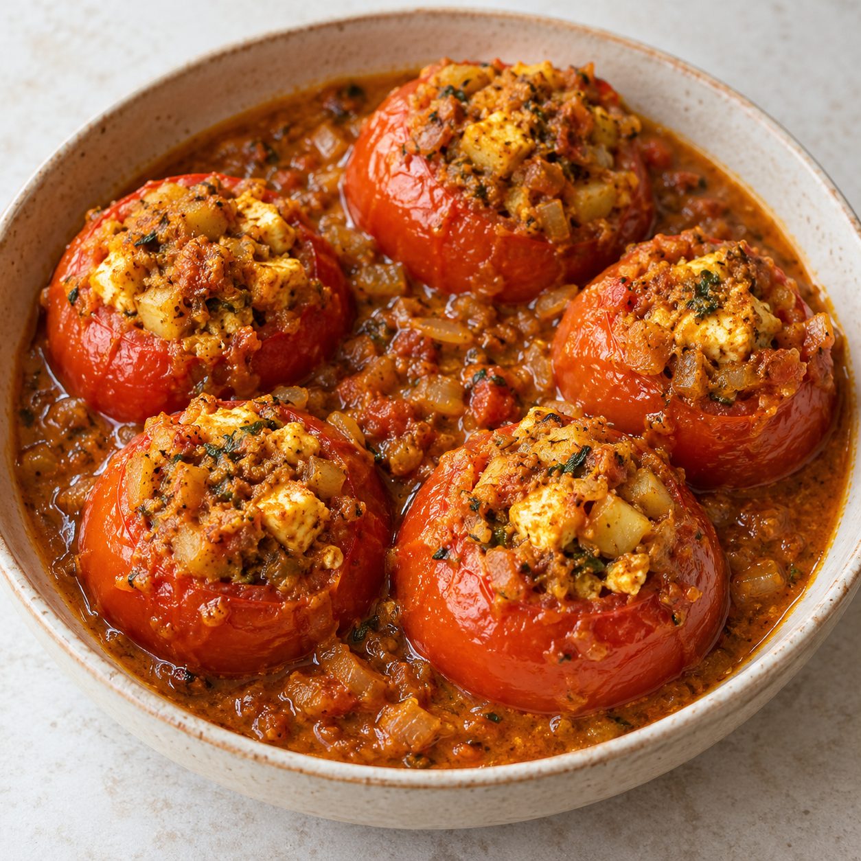 Stuffed tomatoes (Bharwa tamatar)