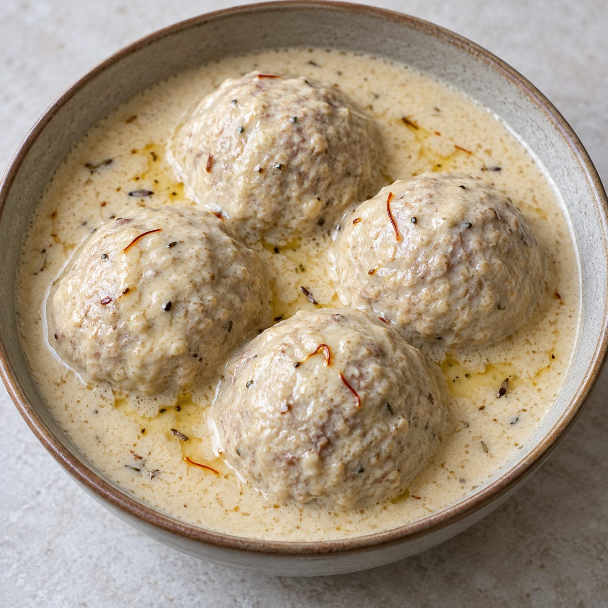 Kashmiri mutton koftas (Gushtaba)