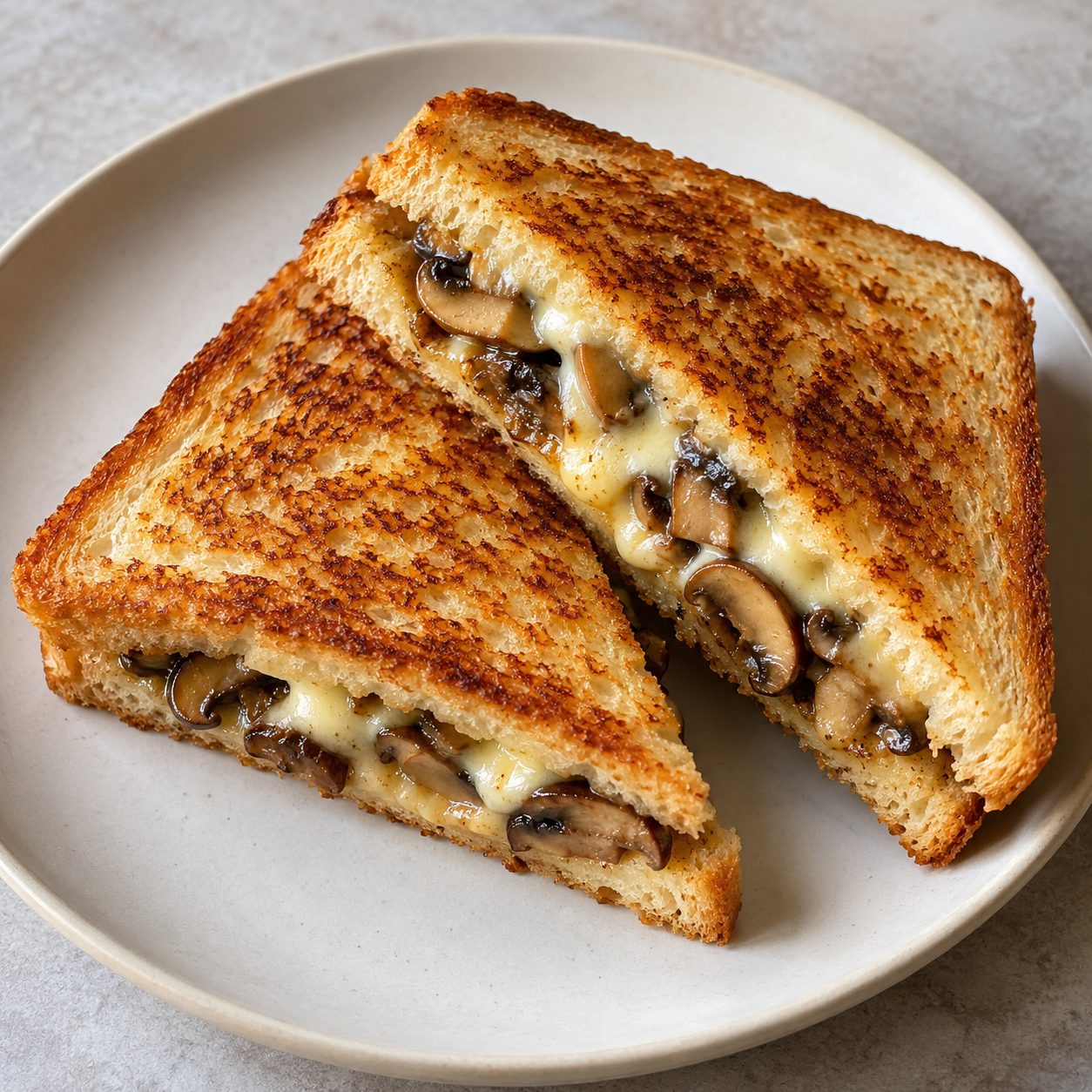Mushroom and cheese sandwich (toasted)