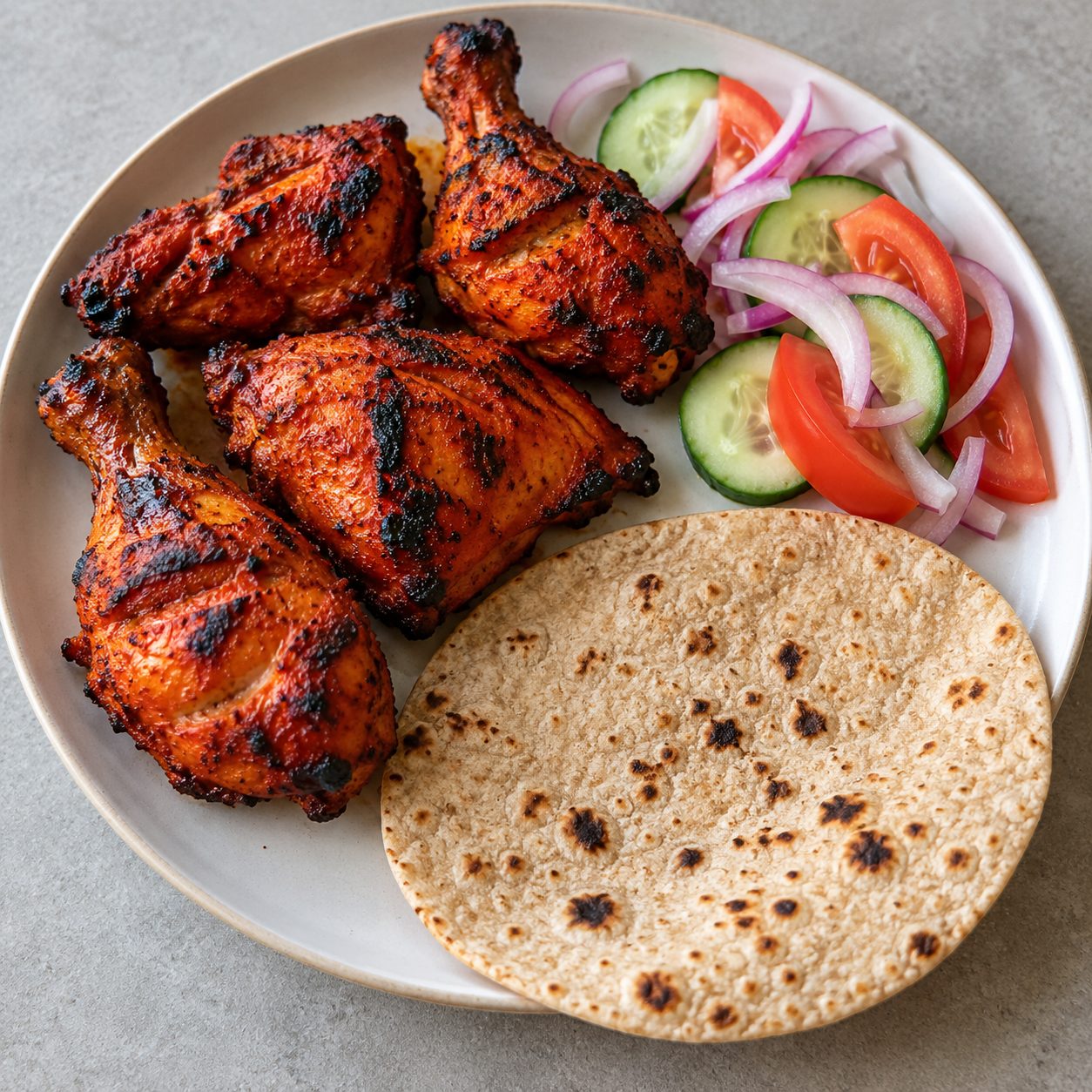 Tandoori Chicken + Salad + Roti