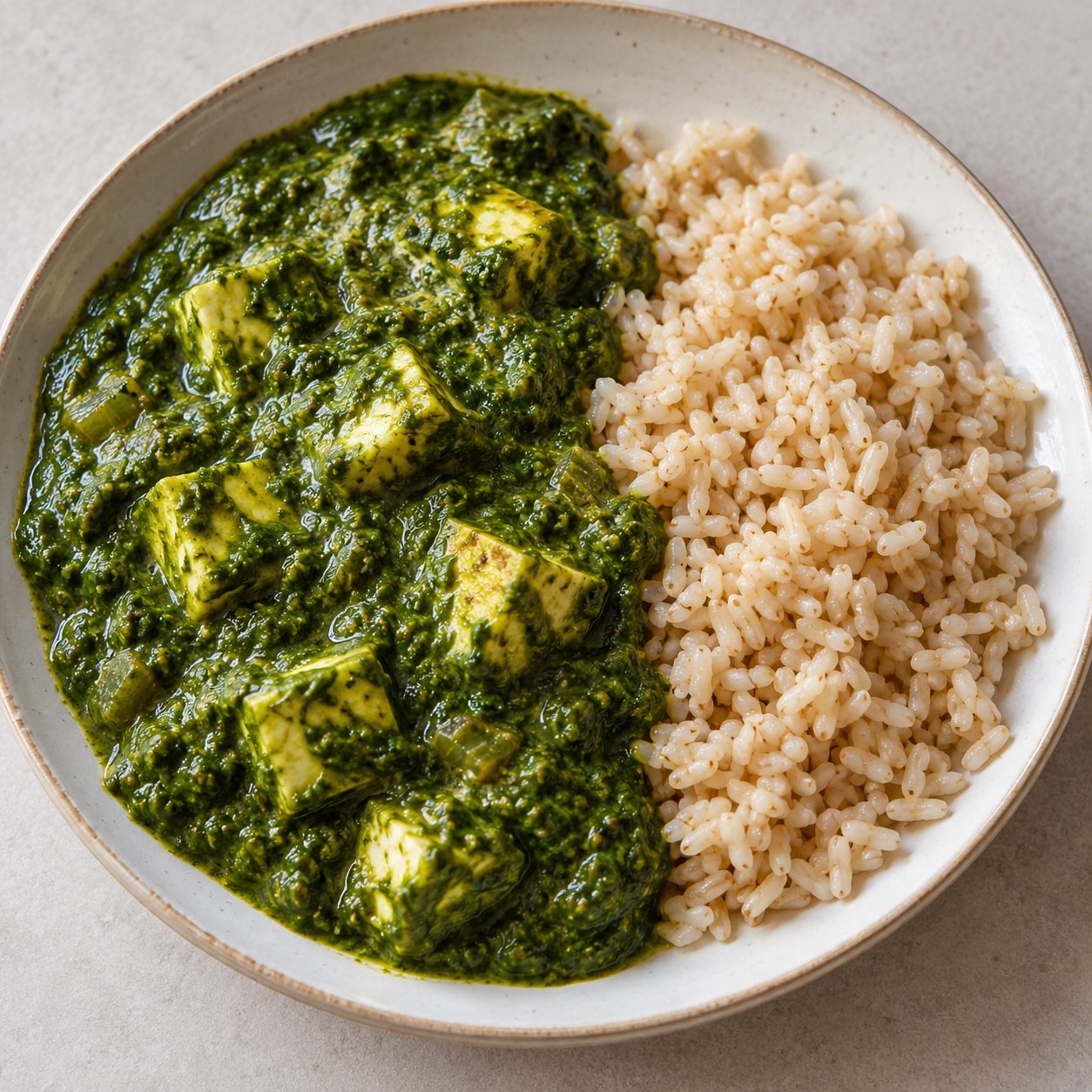 Palak Paneer with Brown Rice