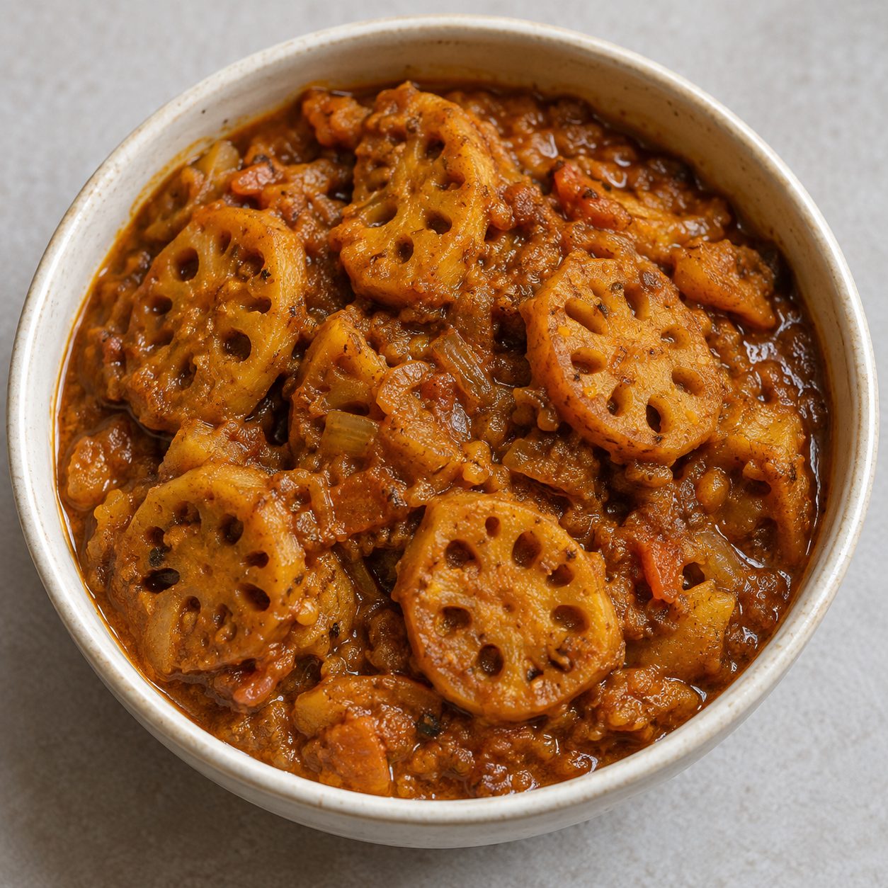 Lotus stem curry (Kamal kakdi curry)