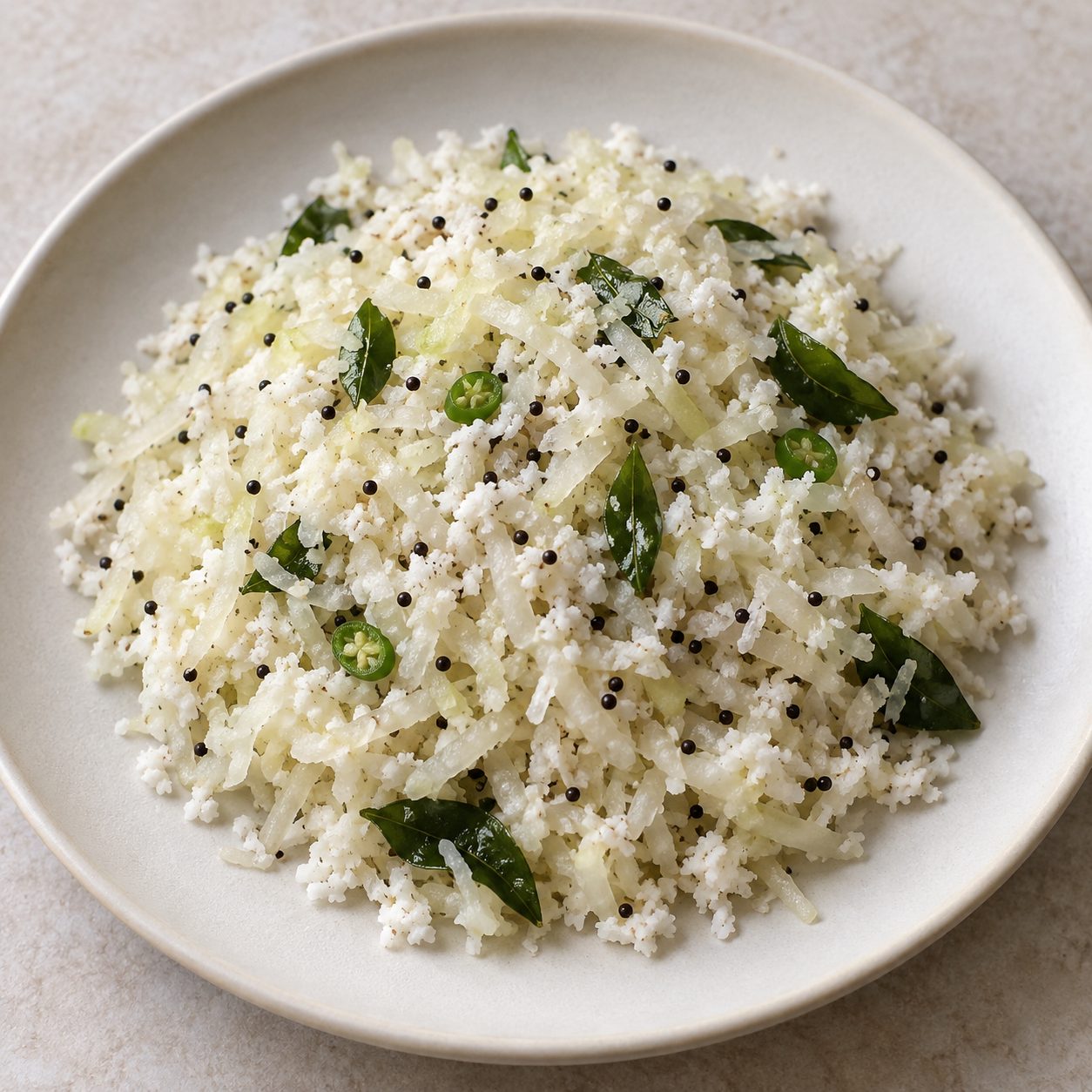 Raw turnip with coconut