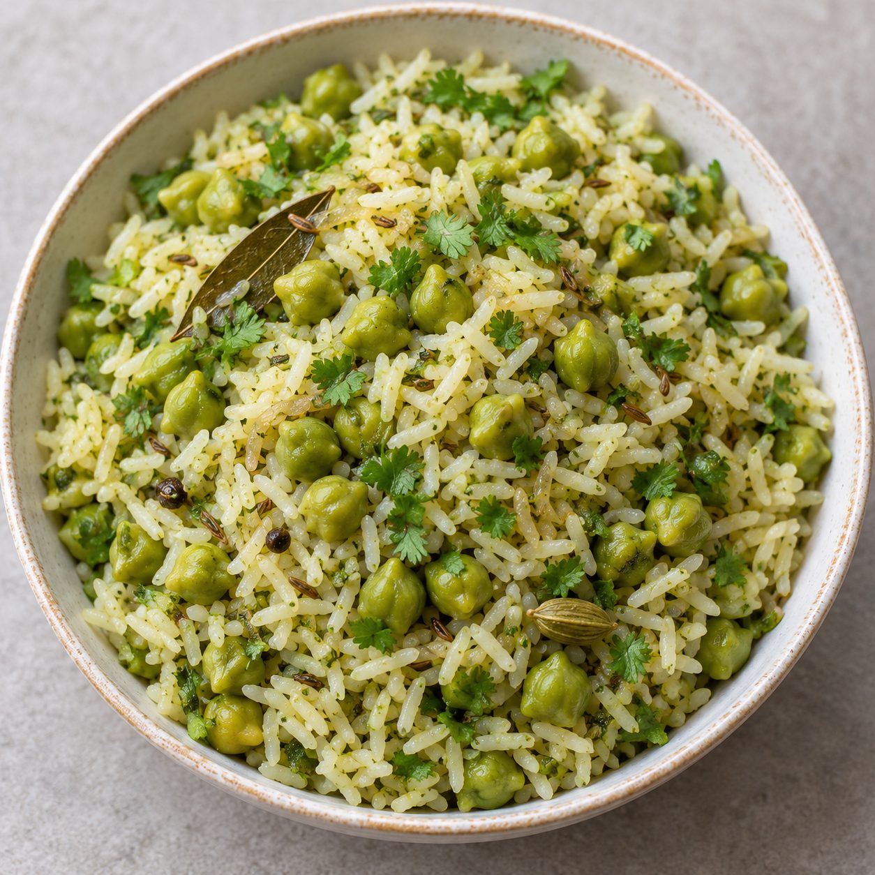 Green chickpeas pulao (Choliya pulao/Hare chane ka pulao)