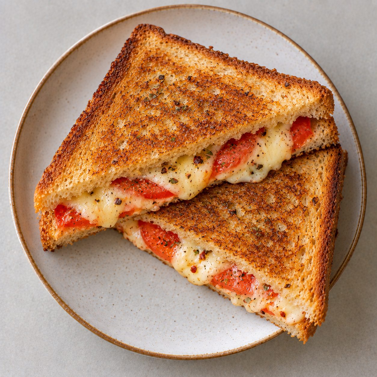 Cheese and tomato sandwich (toasted) (Cheese aur tamatar ke sandwich (toasted))
