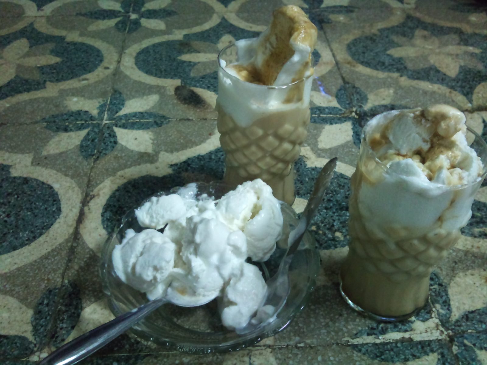 Cold coffee with ice cream