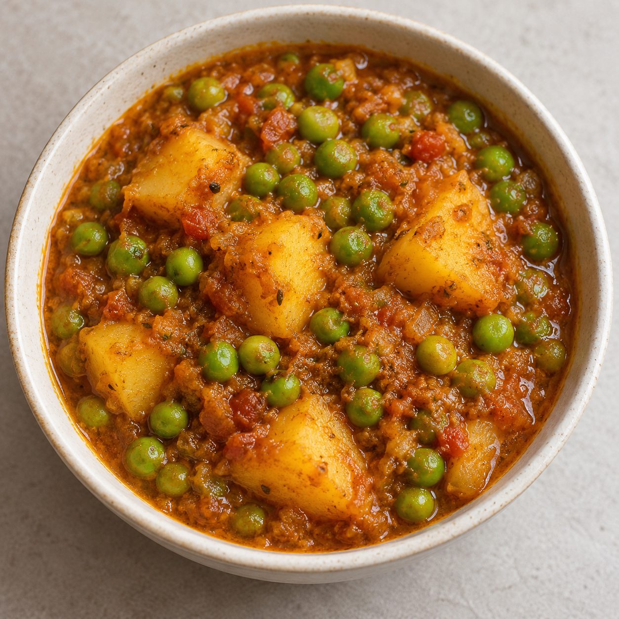 Pea potato curry (Aloo matar)