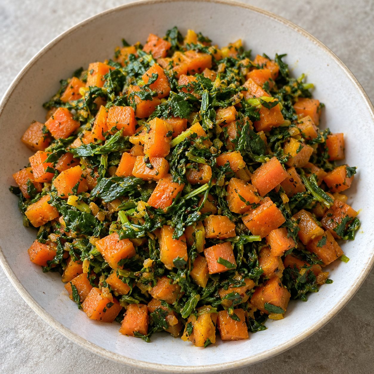 Carrot and fenugreek leaves (Gajar methi)