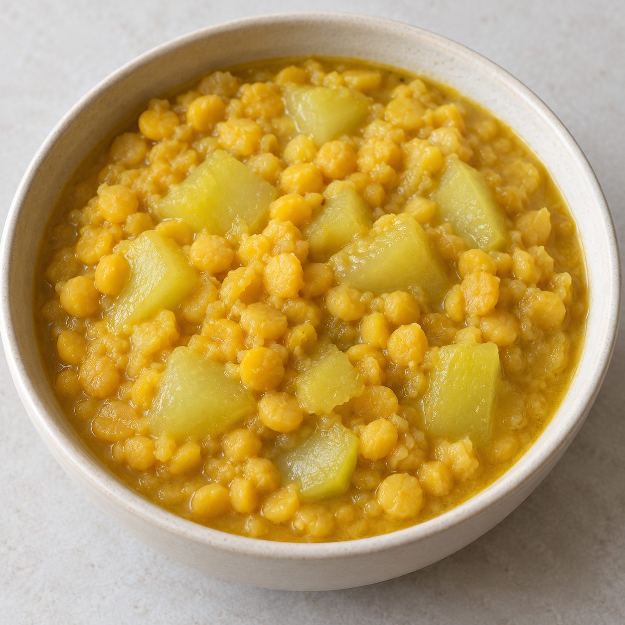 Split bengal gram with bottle gourd (Channa dal with ghiya/lauki)