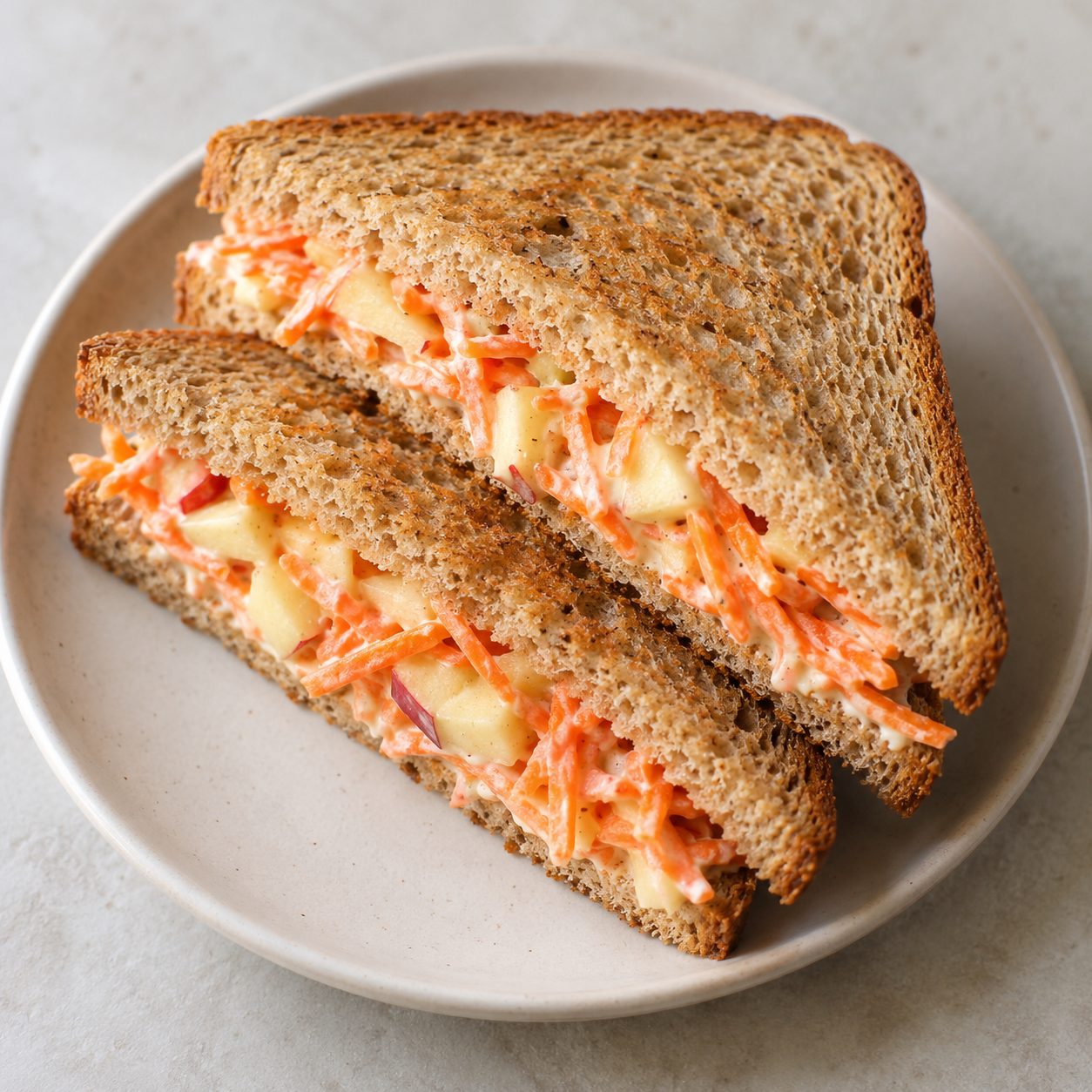 Carrot apple sandwich (Gajar aur seb ka sandwich)