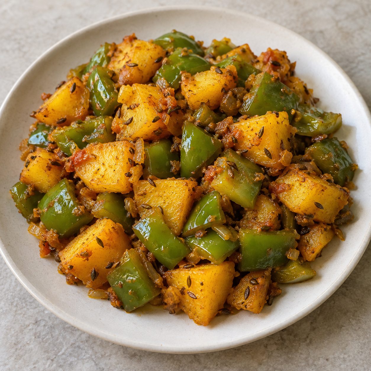 Potato capsicum (Shimla mirch aloo)