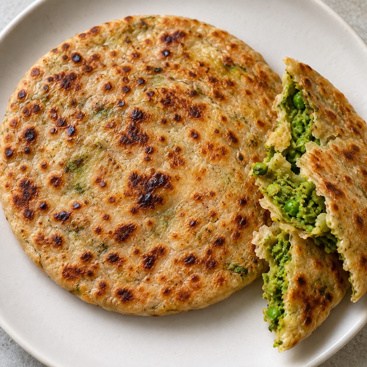 Pea parantha/paratha (Matar ka parantha/paratha)