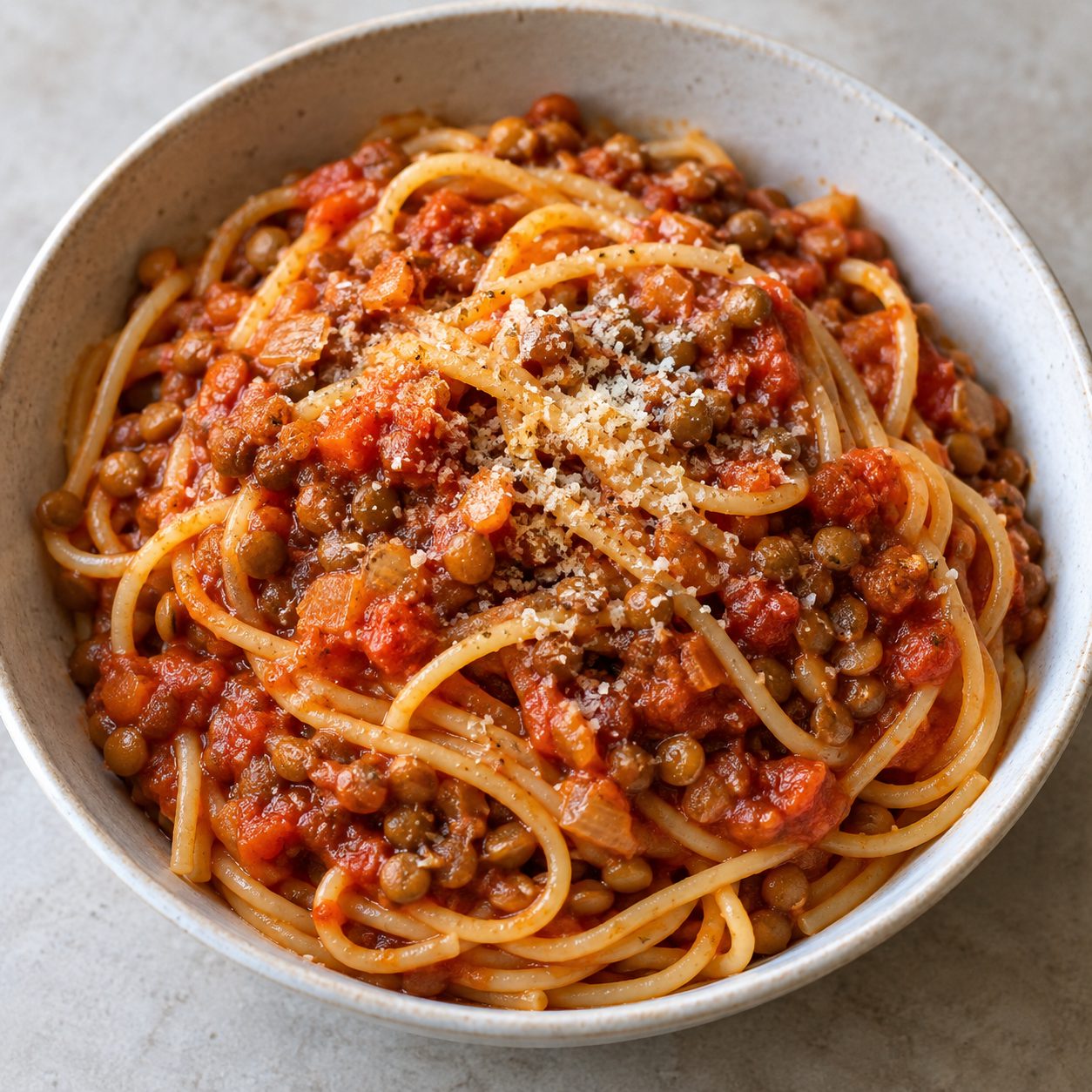 Lentil Bolognese Pasta