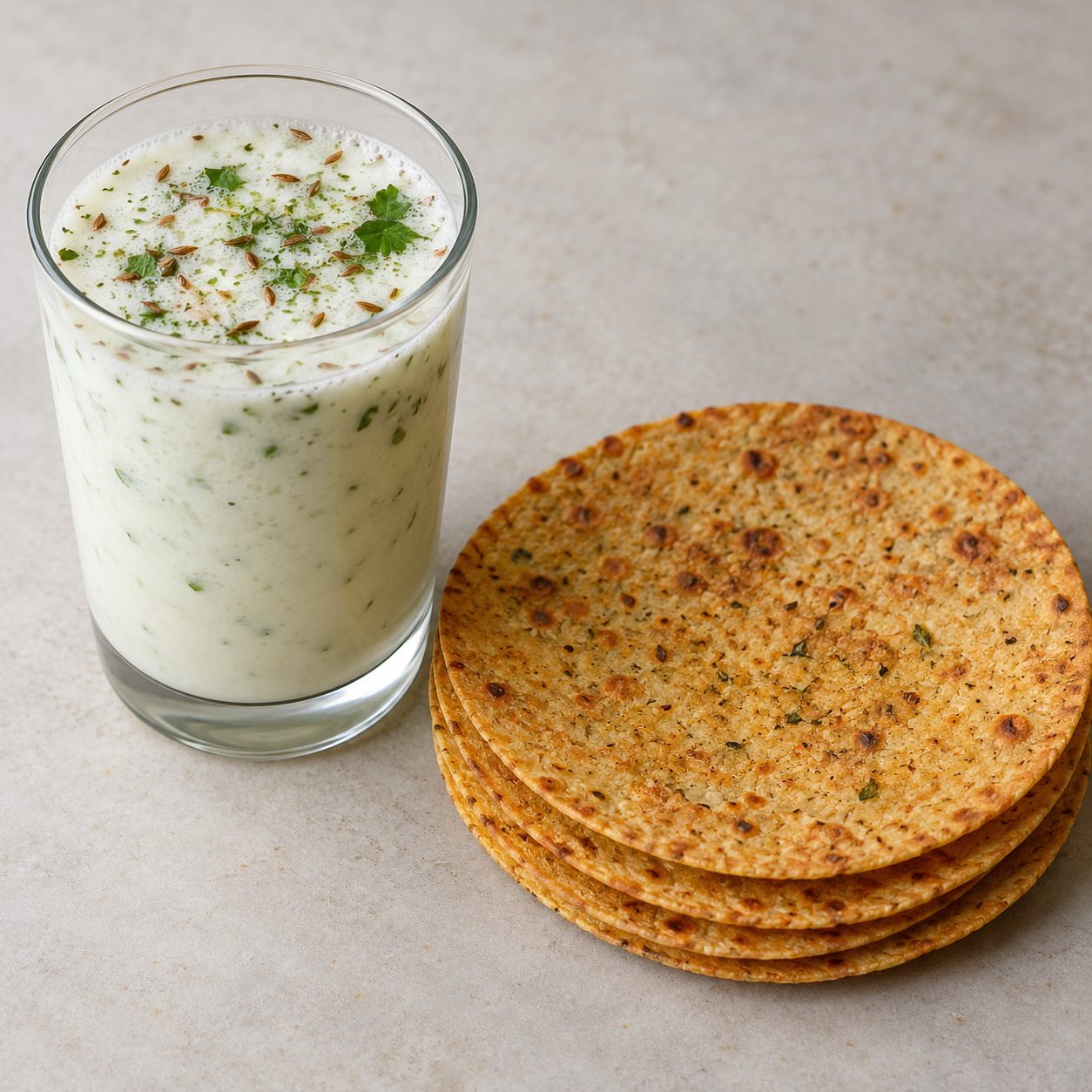 Buttermilk (Chaas) + Khakhra