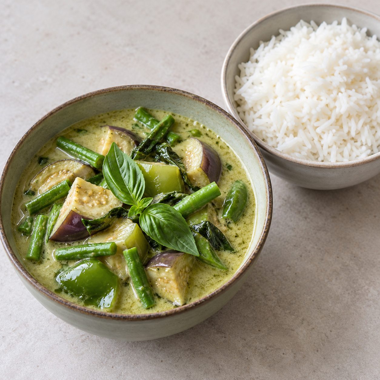 Thai Green Vegetable Curry + Rice
