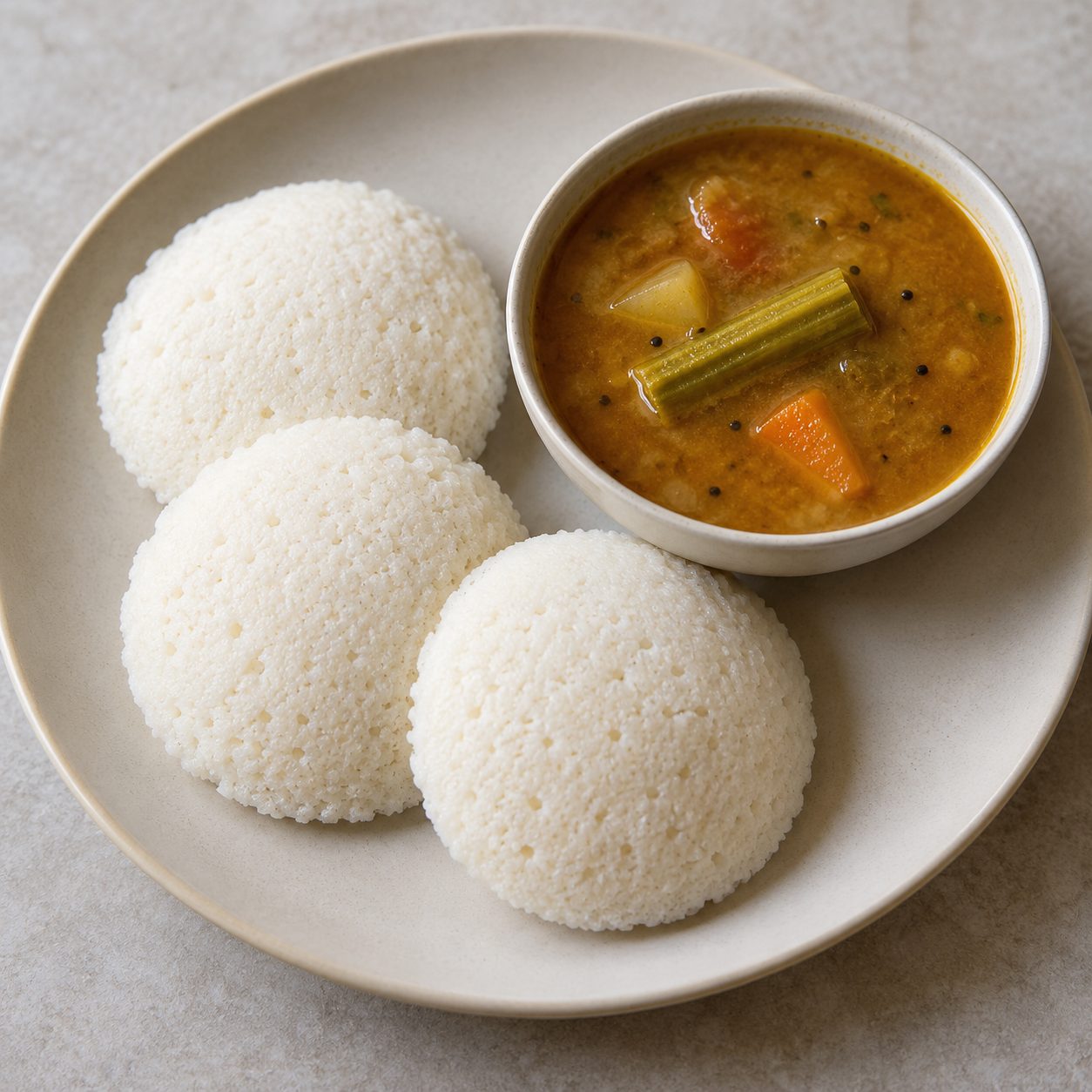 Idli (3) with Sambar