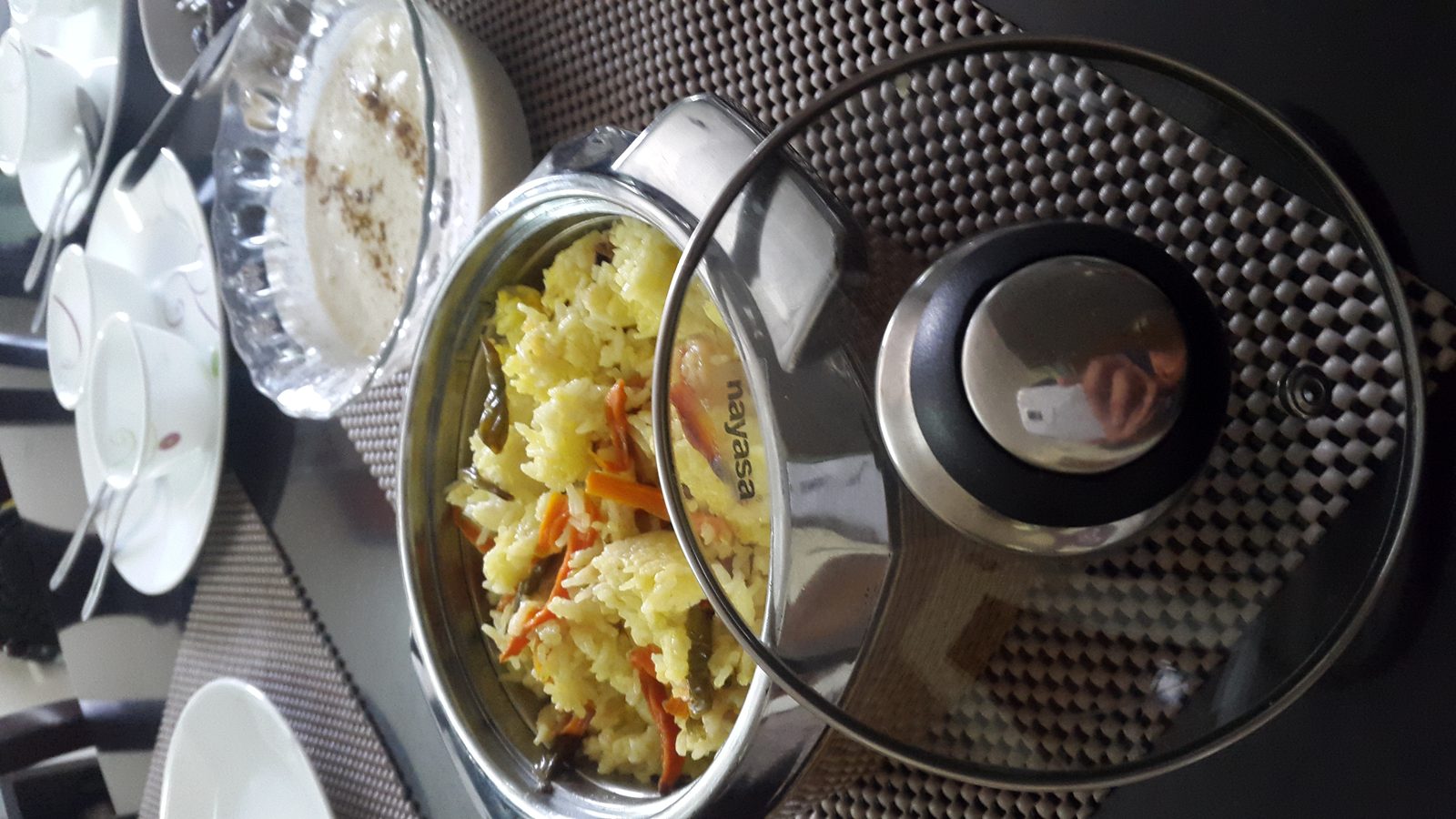 Vegetable Biryani with Raita
