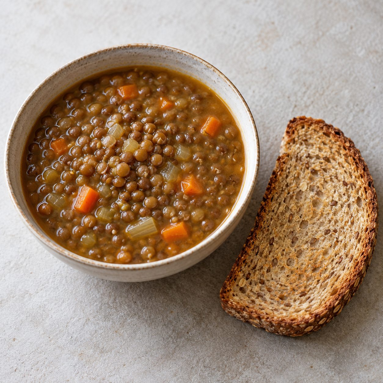 Lentil Soup + Whole-Grain Bread