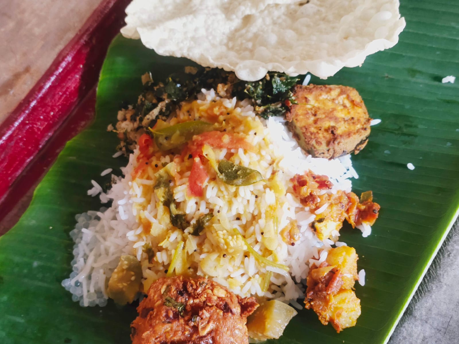 Sambar Rice with Papad